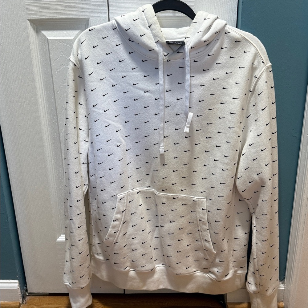 Nike White Hoodie with Black Accents - Picture 1 of 5